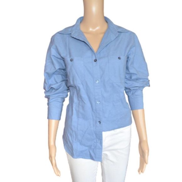 Woolrich Light Blue Button Down Shirt XS Long Sleeve Blouse - Picture 1 of 5